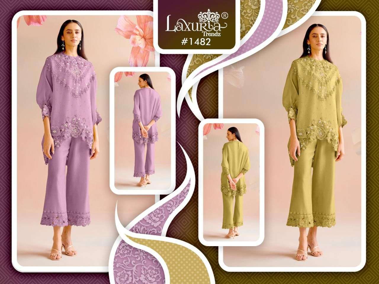 LAXURIA TRENDS 1482 DESIGNER CORD SET PAKISTANI CONCEPT DESIGN 2025