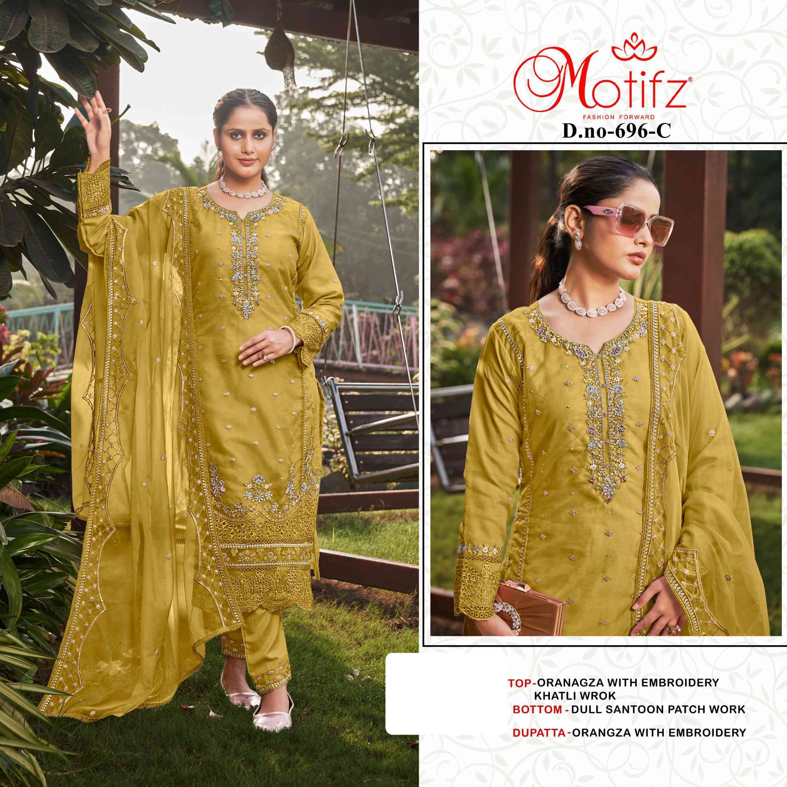 MOTIFZ D 696 COLORS DESIGNER WORK PAKISTANI DRESS COLLECTION BEST RATE DEALER 2025
