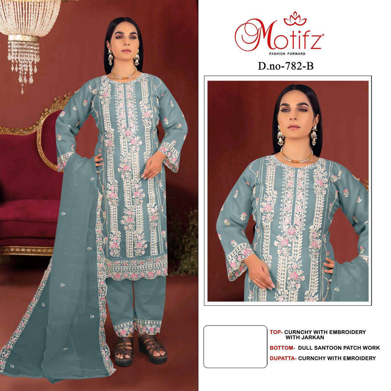 MOTIFZ D 782 COLORS PAKISTANI SUIT WHOLESLER IN SURAT 