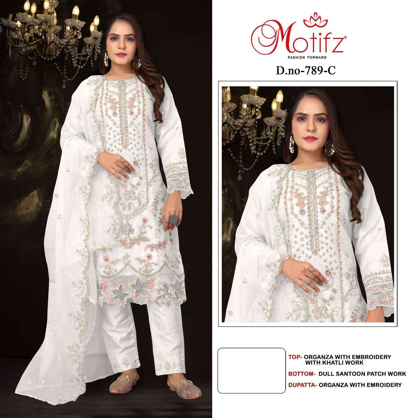 MOTIFZ D 789 COLORS ORGANZA EMBROIDERY WITH PAKISTANI DESIGN DRESS COLLECTION