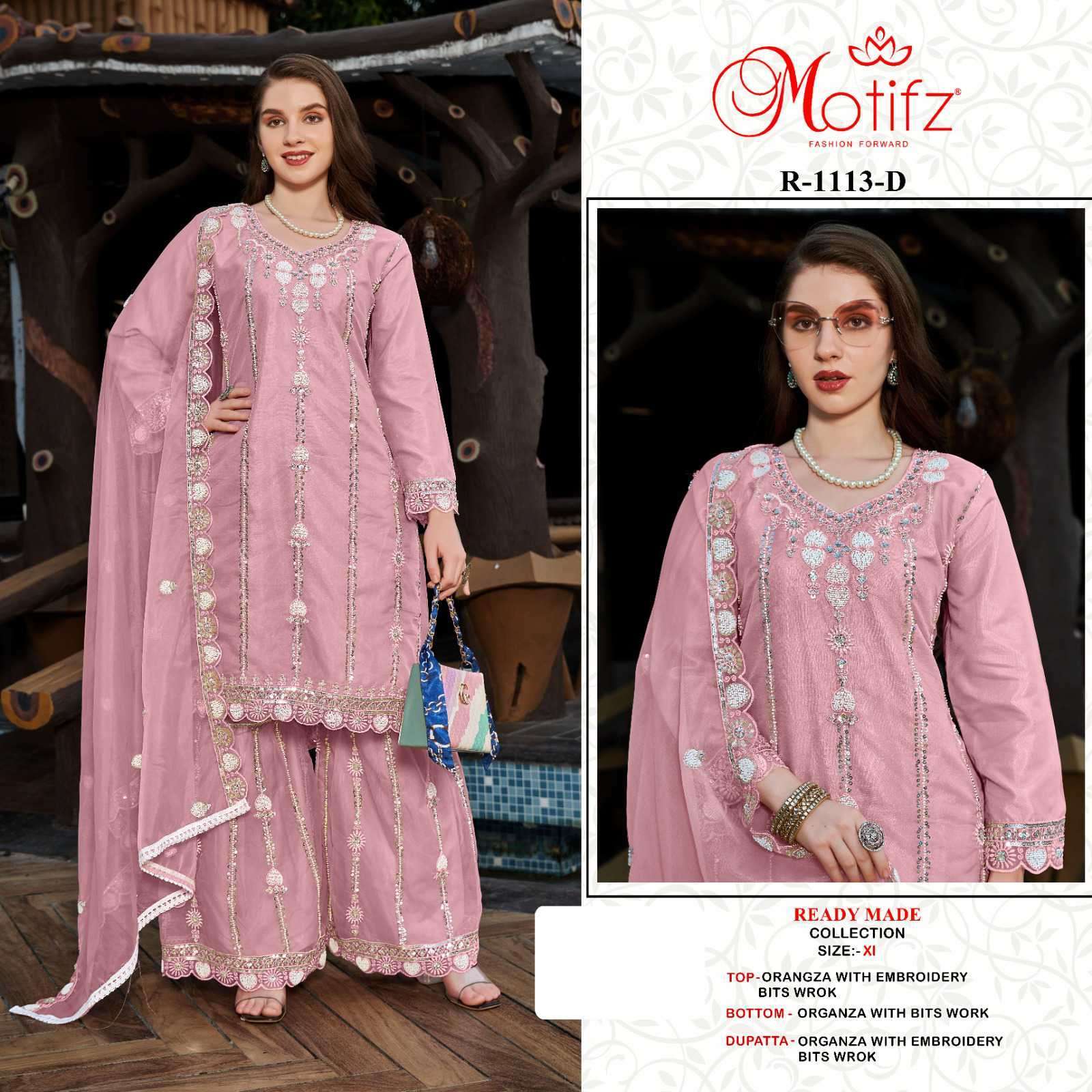 MOTIFZ R 1113 COLORS HEAVY PALAZOO STYLE PAKISTANI SUIT WHOLESALE PRICE DEALER 