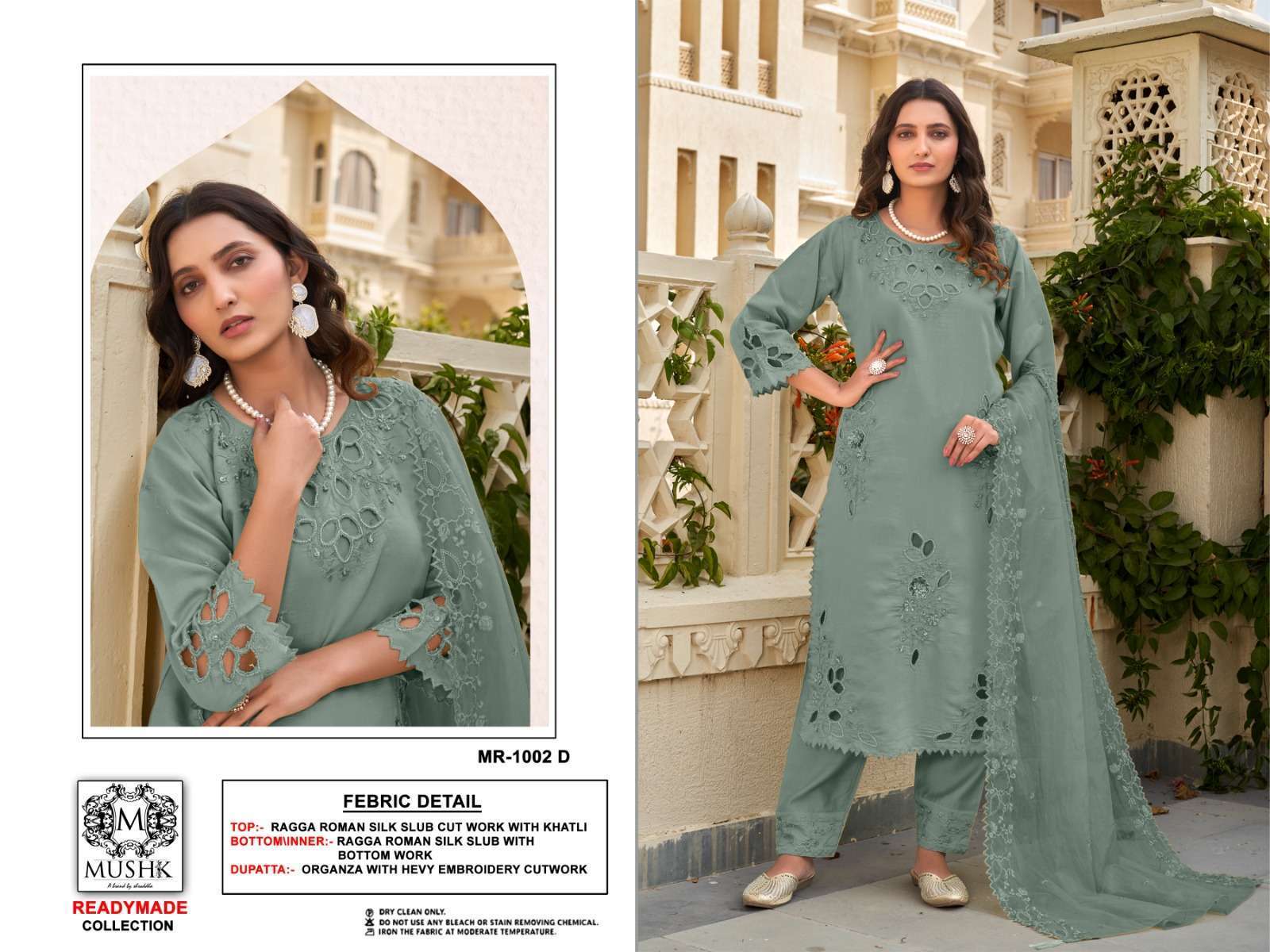 MUSHQ MR 1002 COLORS ROMAN SILK PARTY WEAR READYMADE PAKISTANI SUIT WHOLESALER 2025