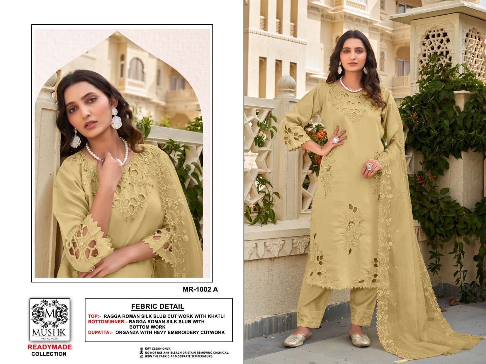 MUSHQ MR 1002 COLORS ROMAN SILK PARTY WEAR READYMADE PAKISTANI SUIT WHOLESALER 2025