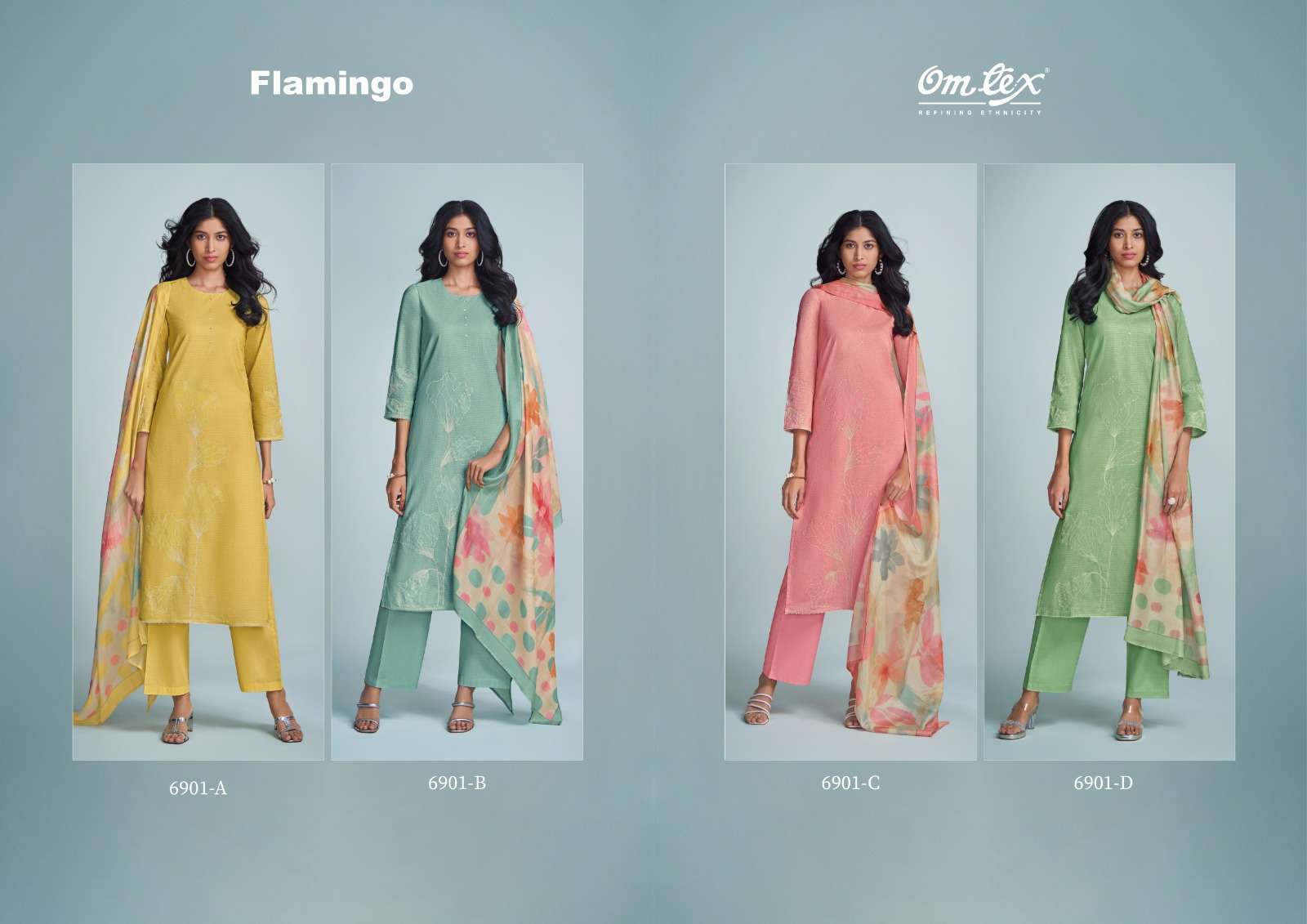 OMTEX FLAMINGO LAWN COTTON SUIT CATALOGUE BEST RATE DEALER 2025