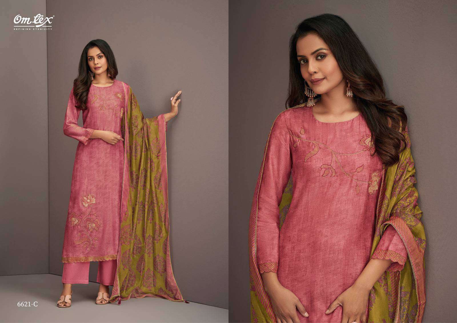 OMTEX TALIN NIDA SILK DIGITAL PRINTED HANDWORK SALWER KAMEEZ CATALOGUE BEST RATE 2025
