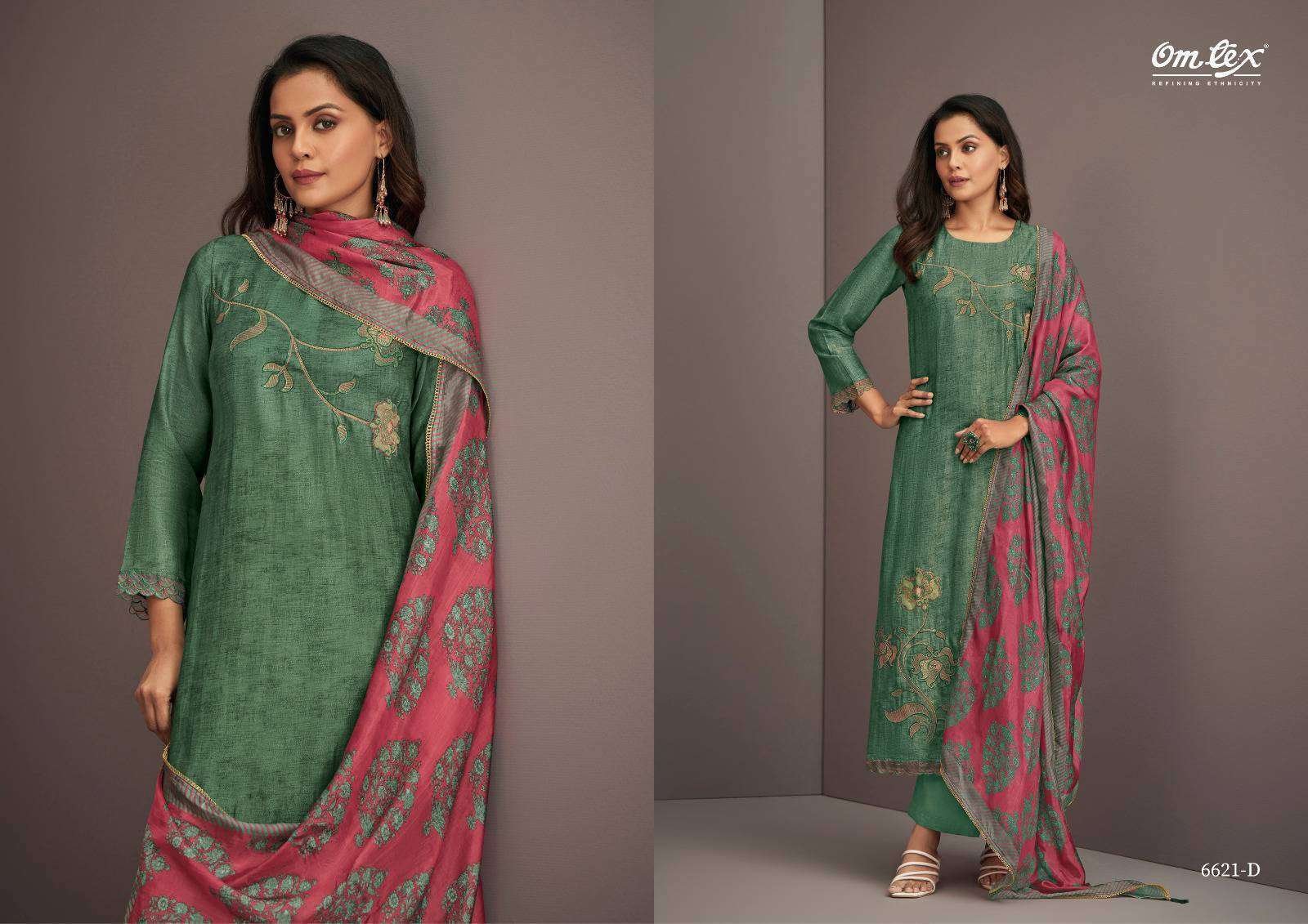 OMTEX TALIN NIDA SILK DIGITAL PRINTED HANDWORK SALWER KAMEEZ CATALOGUE BEST RATE 2025