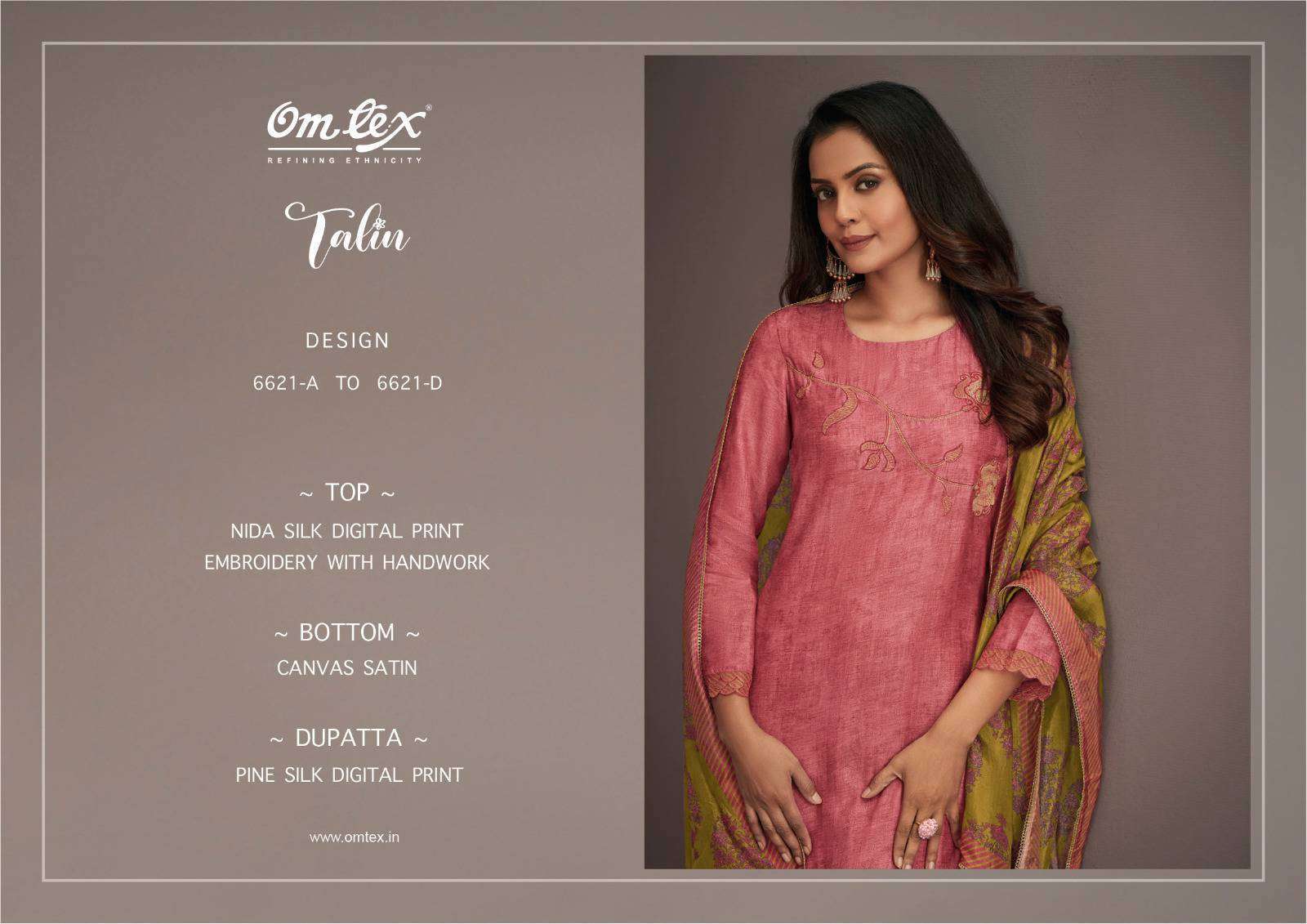 OMTEX TALIN NIDA SILK DIGITAL PRINTED HANDWORK SALWER KAMEEZ CATALOGUE BEST RATE 2025