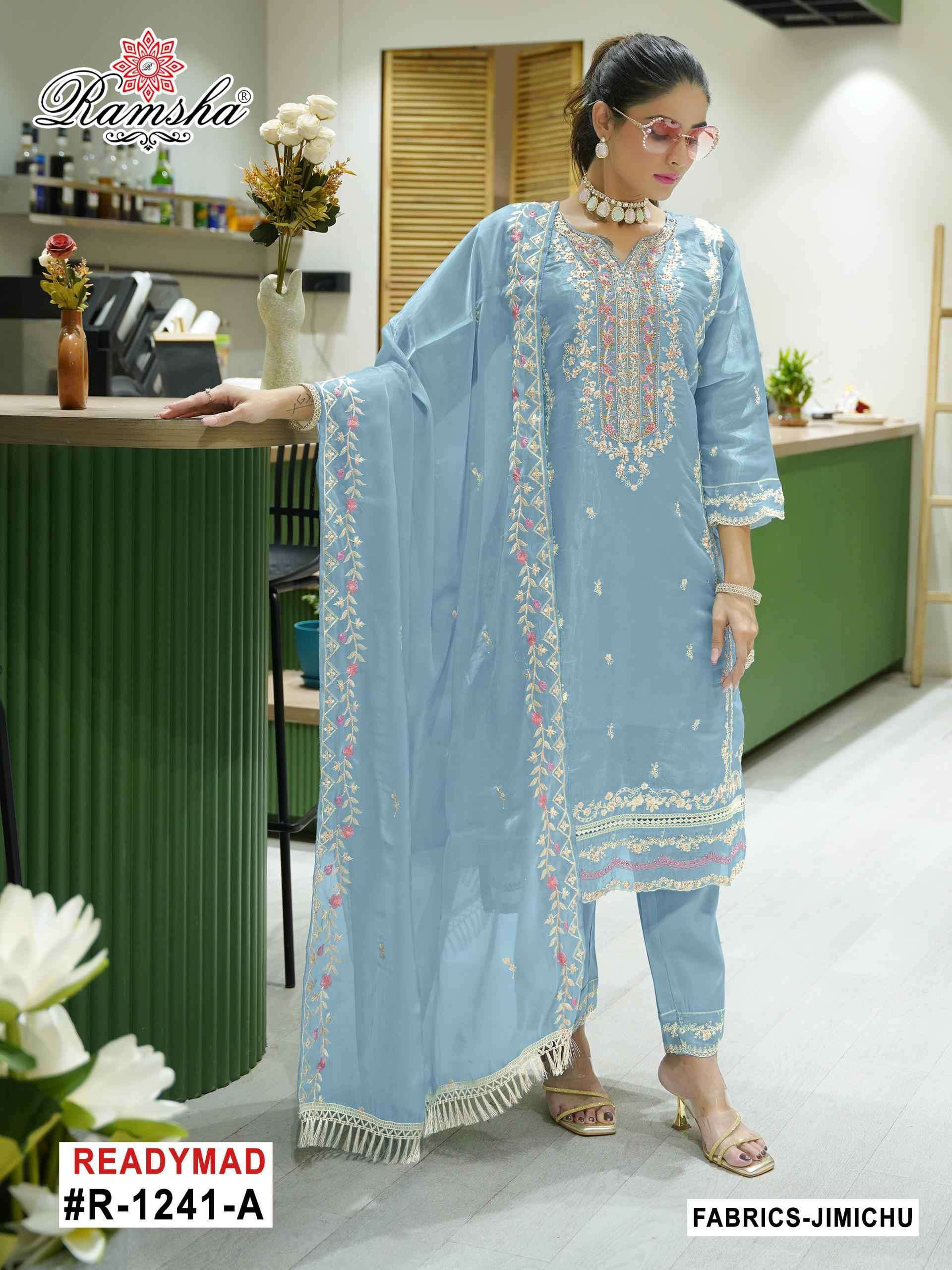 RAMSHA R 1241 NX PAKISTANI DESIGNER 3 PIECE SET LATEST CATALOGUE 2025