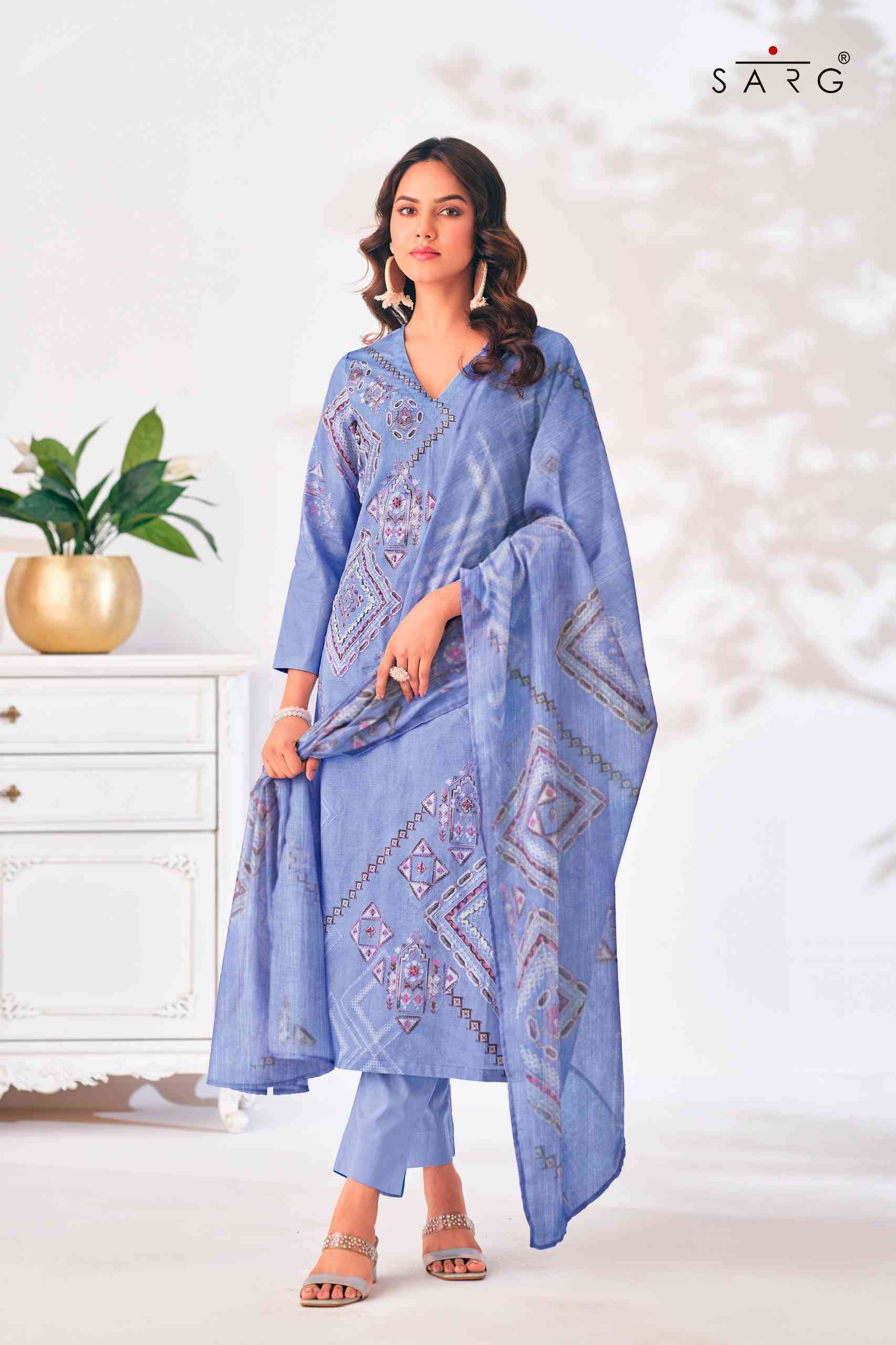 SARG ZERINA FANCY HANDWORK COTTON SUIT LATEST CATALOG DEALER 2025