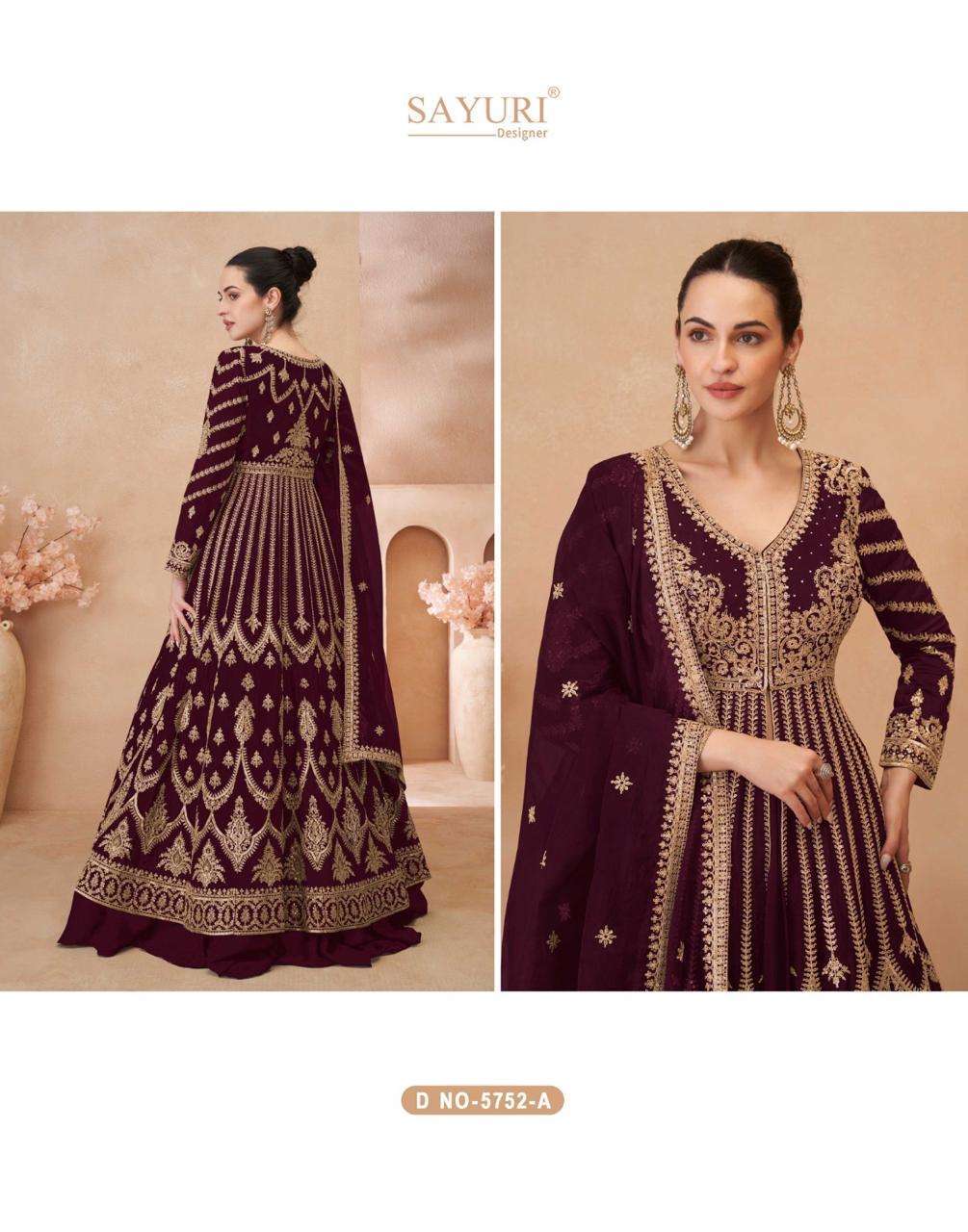 SAYURI NAARI 5752 COLORS LATEST DESIGNER INDO WESTERN DRESS WHOLESALER 2025