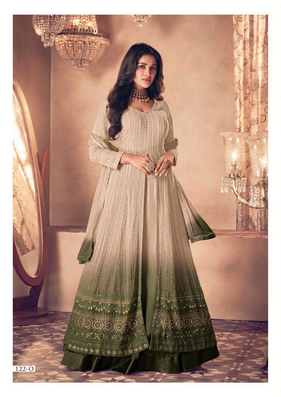 SAYURI NOOR GOLD NEW SHADES PARTY WEAR INDO WESTEN GOWN CATALOG WHOLESALE PRICE 2025