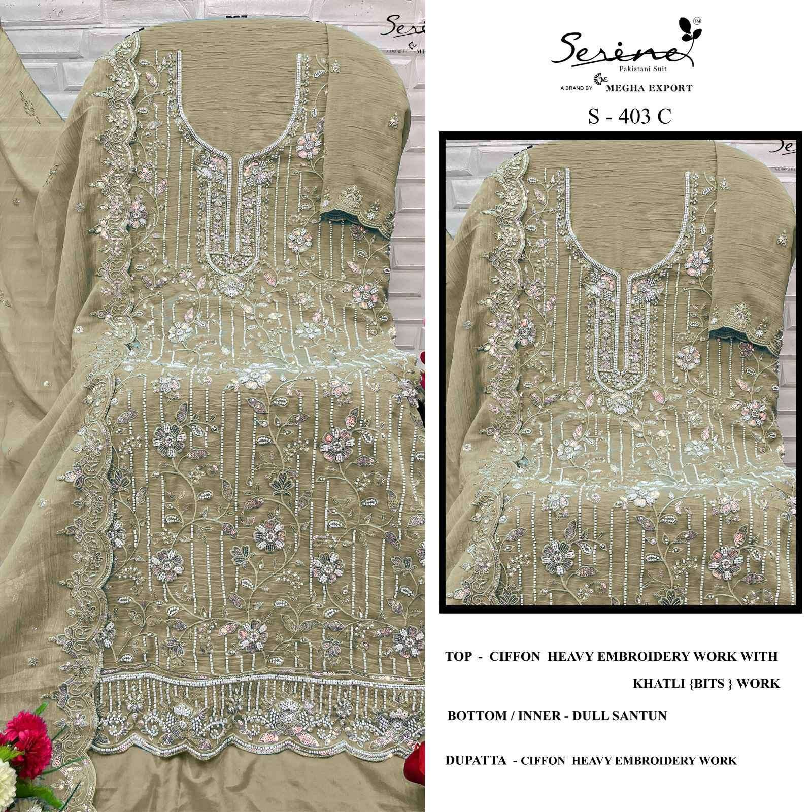 SERENE S 403 COLORS DESIGNER WORK PAKISTANI SUIT CATALOG EXPORTER 2025