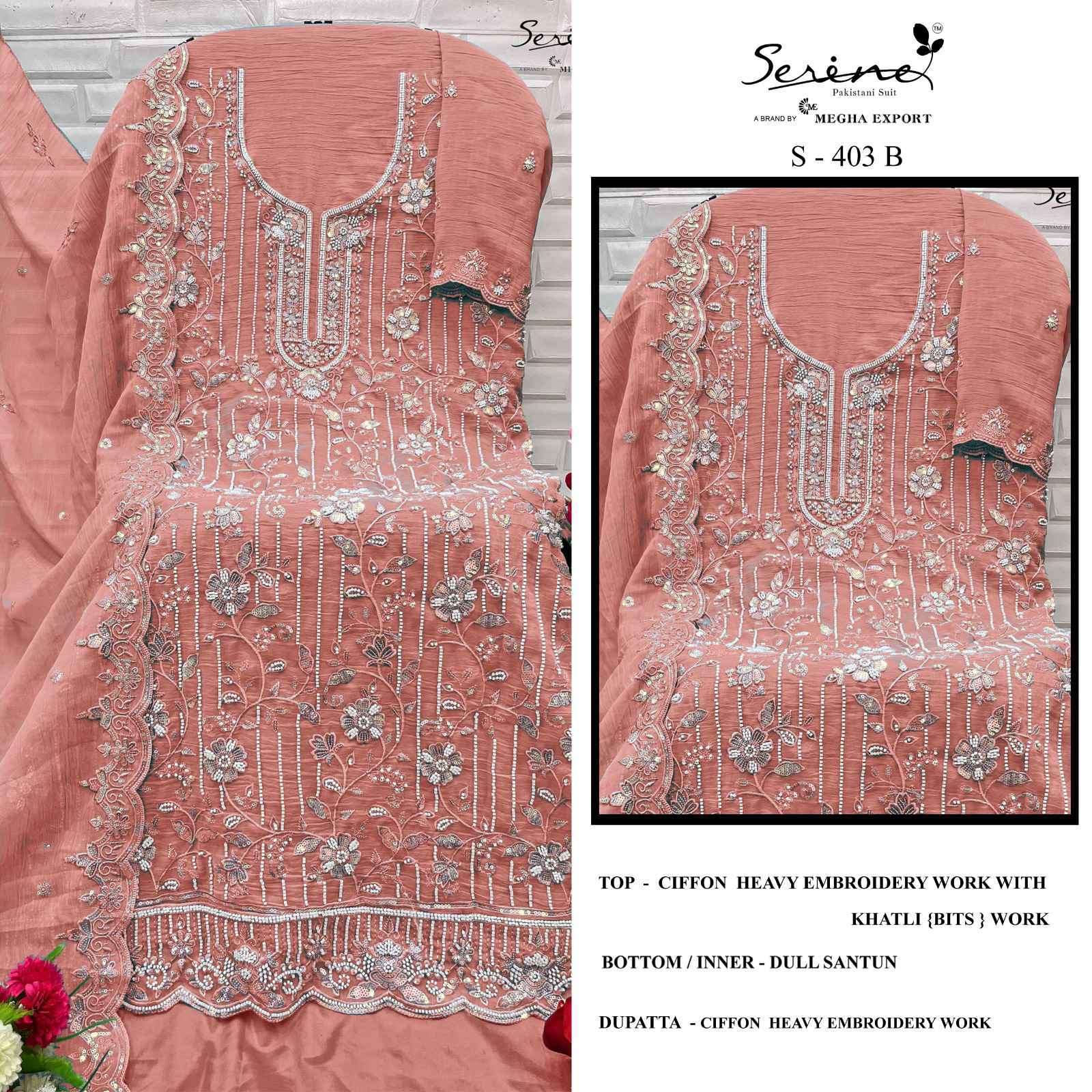SERENE S 403 COLORS DESIGNER WORK PAKISTANI SUIT CATALOG EXPORTER 2025