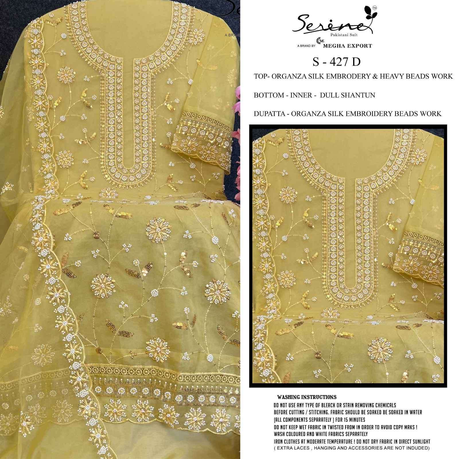 SERINE S 427 COLORS PAKISTANI ORGANZA SUIT CATALOGE SUPPLIER 2025