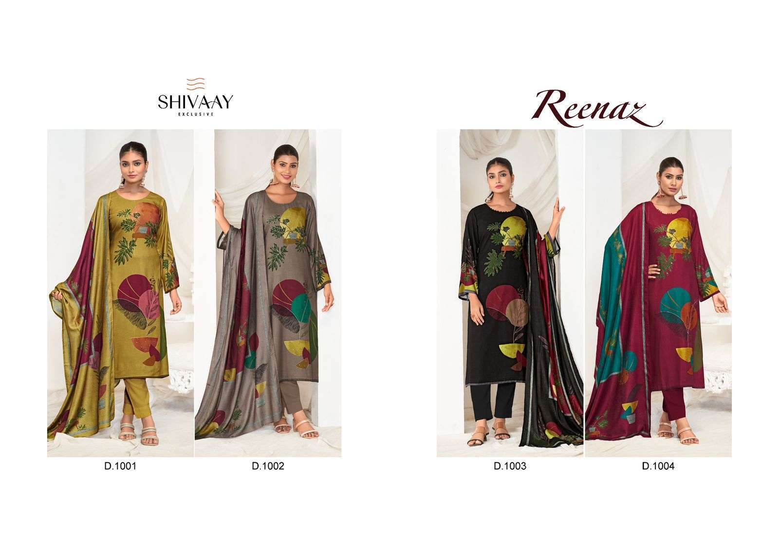 SHIVAAY REENAZ VISCOSE PASHMINA DIGITAL PRINT HANDWORK WINTER LADIES SUIT CATALOGUE 2025