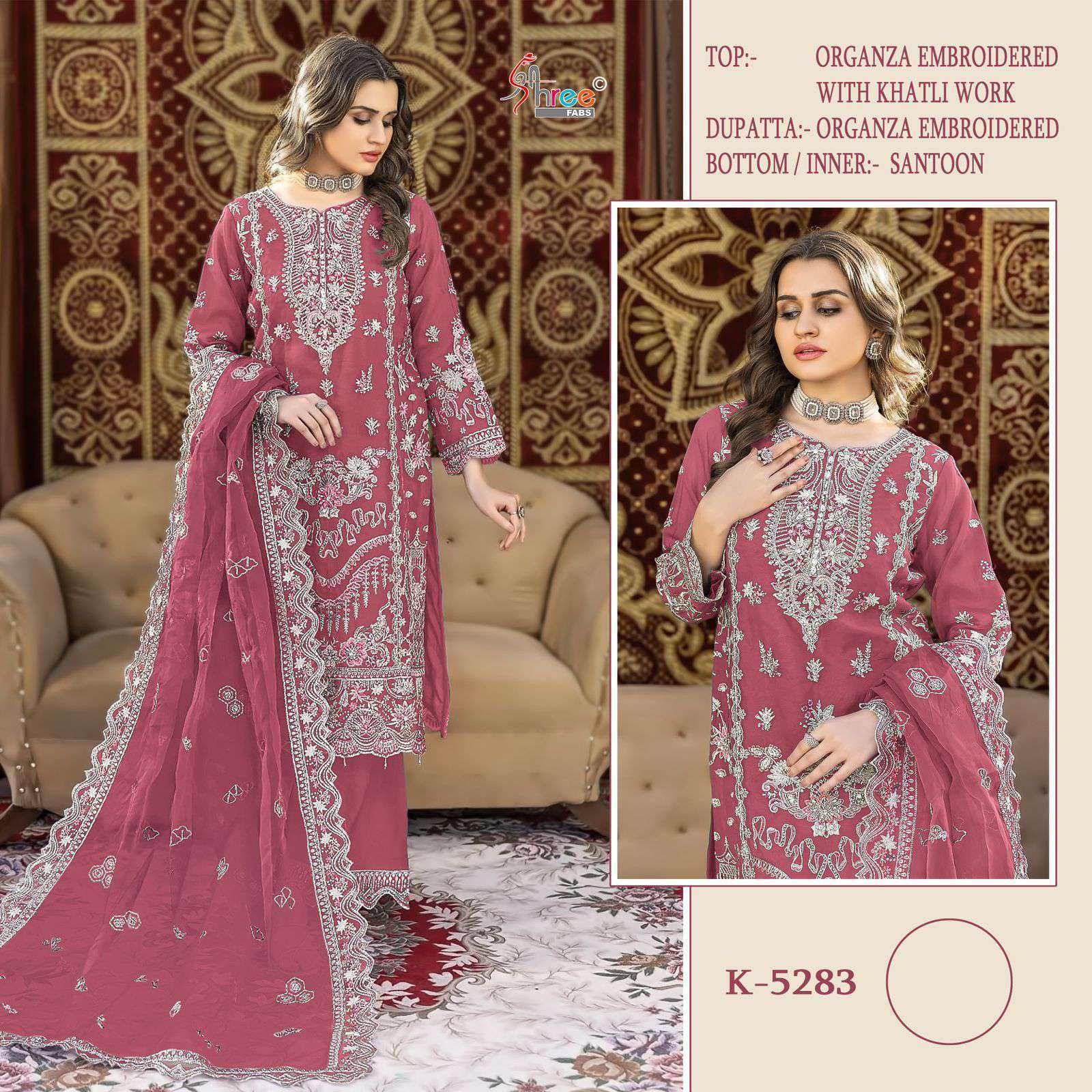 SHREE FAB K 5283 COLORS HEAVY ORGANZA SUIT CATALOG WHOLESALER 2025