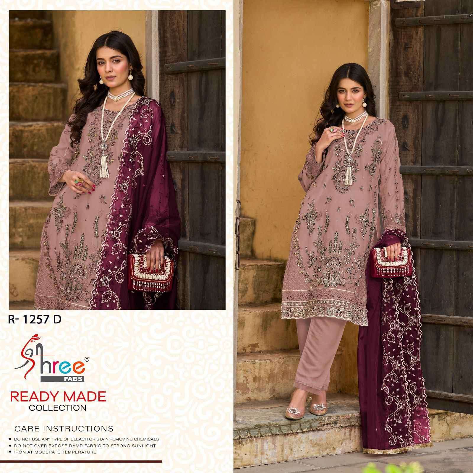 SHREE FAB R 1257 COLORS READYMADE ORGANZA PAKISTANI SUIT WHOLESALER 