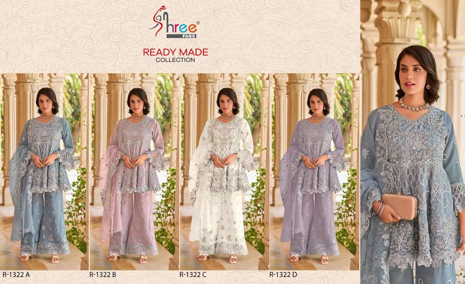 SHREE FAB R 1322 COLORS PARTYWEAR DESIGNER SUIT CATALOG SUPPLIER BEST RATE 