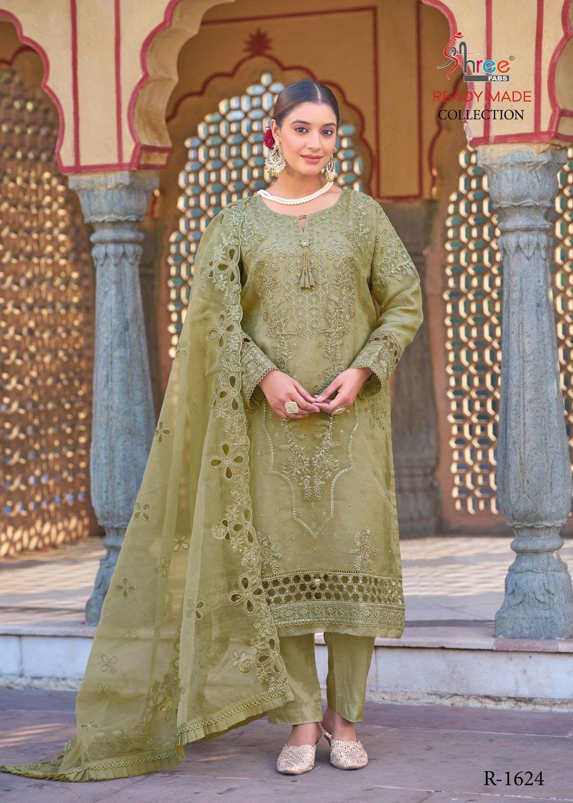 SHREE FAB R 1624 COLORS READYMADE ORGANZA SUIT DESIGNER PAKISTANI CONCEPT COLLECTION