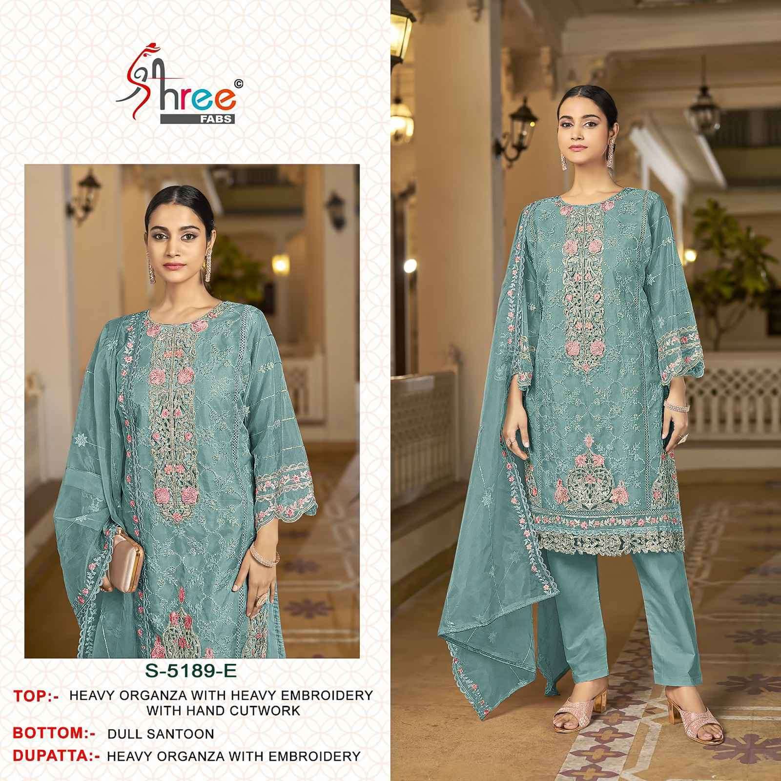 SHREE FAB S 5189 COLORS VOL 2 HEAVY EMBROIDERY ORGANZA PAKISTANI DRESS SUPPLIER BEST RATE 