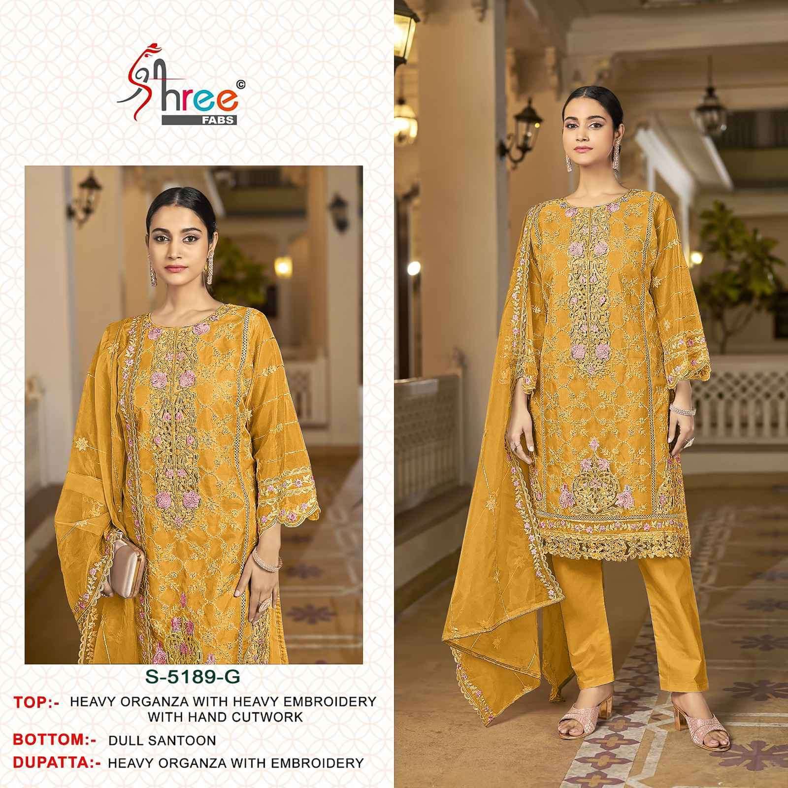 SHREE FAB S 5189 COLORS VOL 2 HEAVY EMBROIDERY ORGANZA PAKISTANI DRESS SUPPLIER BEST RATE 