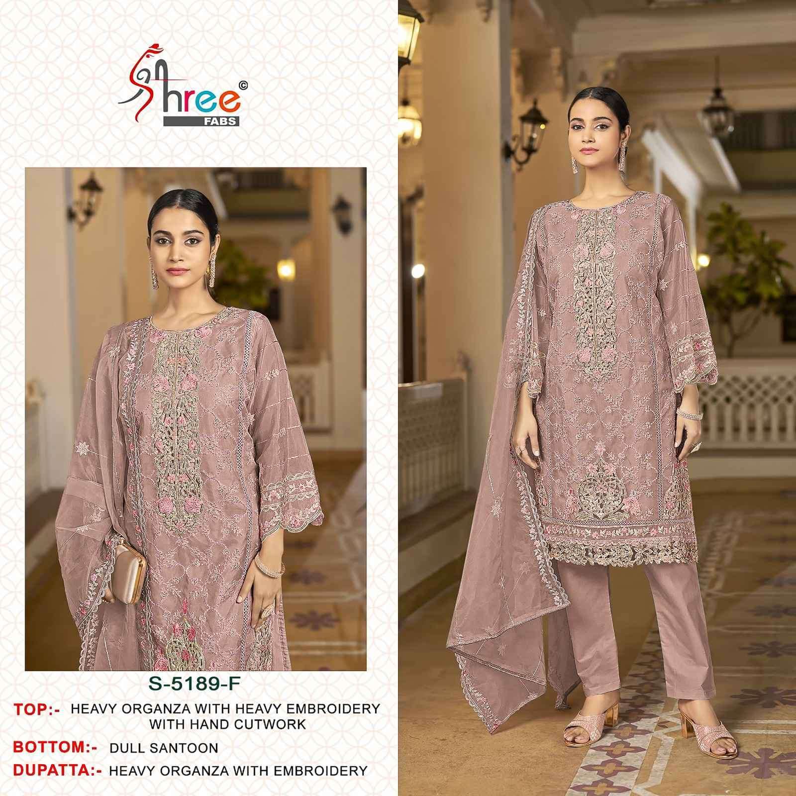 SHREE FAB S 5189 COLORS VOL 2 HEAVY EMBROIDERY ORGANZA PAKISTANI DRESS SUPPLIER BEST RATE 