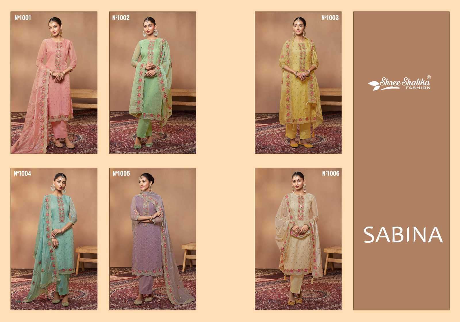 SHREE SHALIKA SABINA SOFT ORGANZA PARTYWEAR SALWER SUIT CATALOGUE SUPPLIER 2025