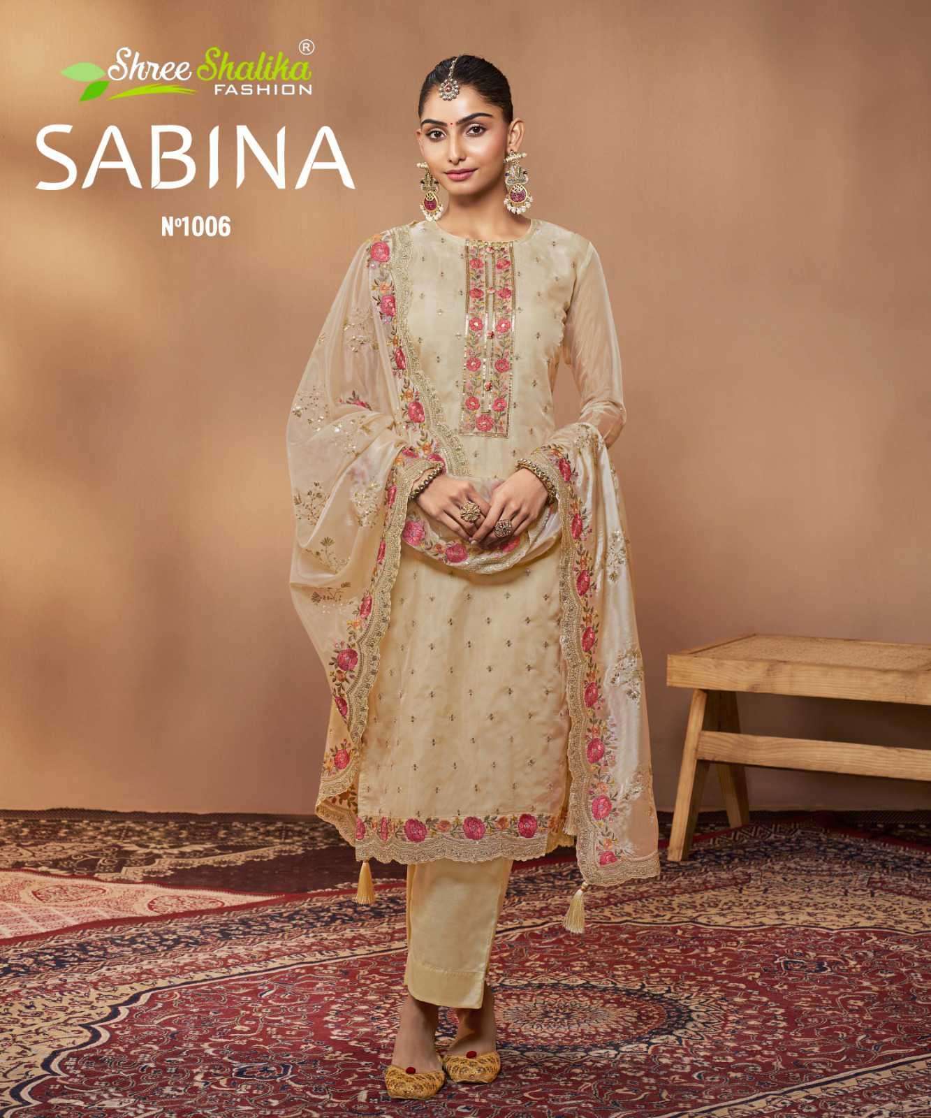 SHREE SHALIKA SABINA SOFT ORGANZA PARTYWEAR SALWER SUIT CATALOGUE SUPPLIER 2025