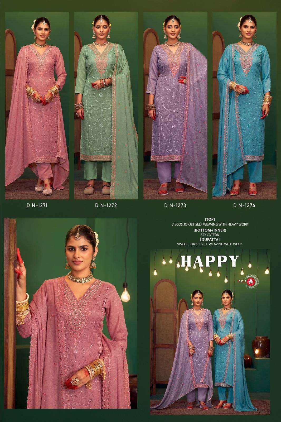 TRIPLE AAA HAPPY FANCY WORK GEORGETTE SUIT CATALOG EXPORTER 2025