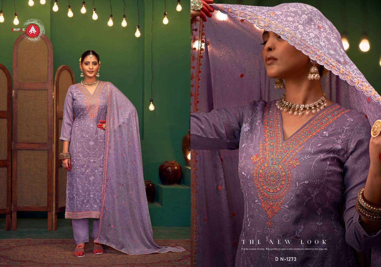 TRIPLE AAA HAPPY FANCY WORK GEORGETTE SUIT CATALOG EXPORTER 2025