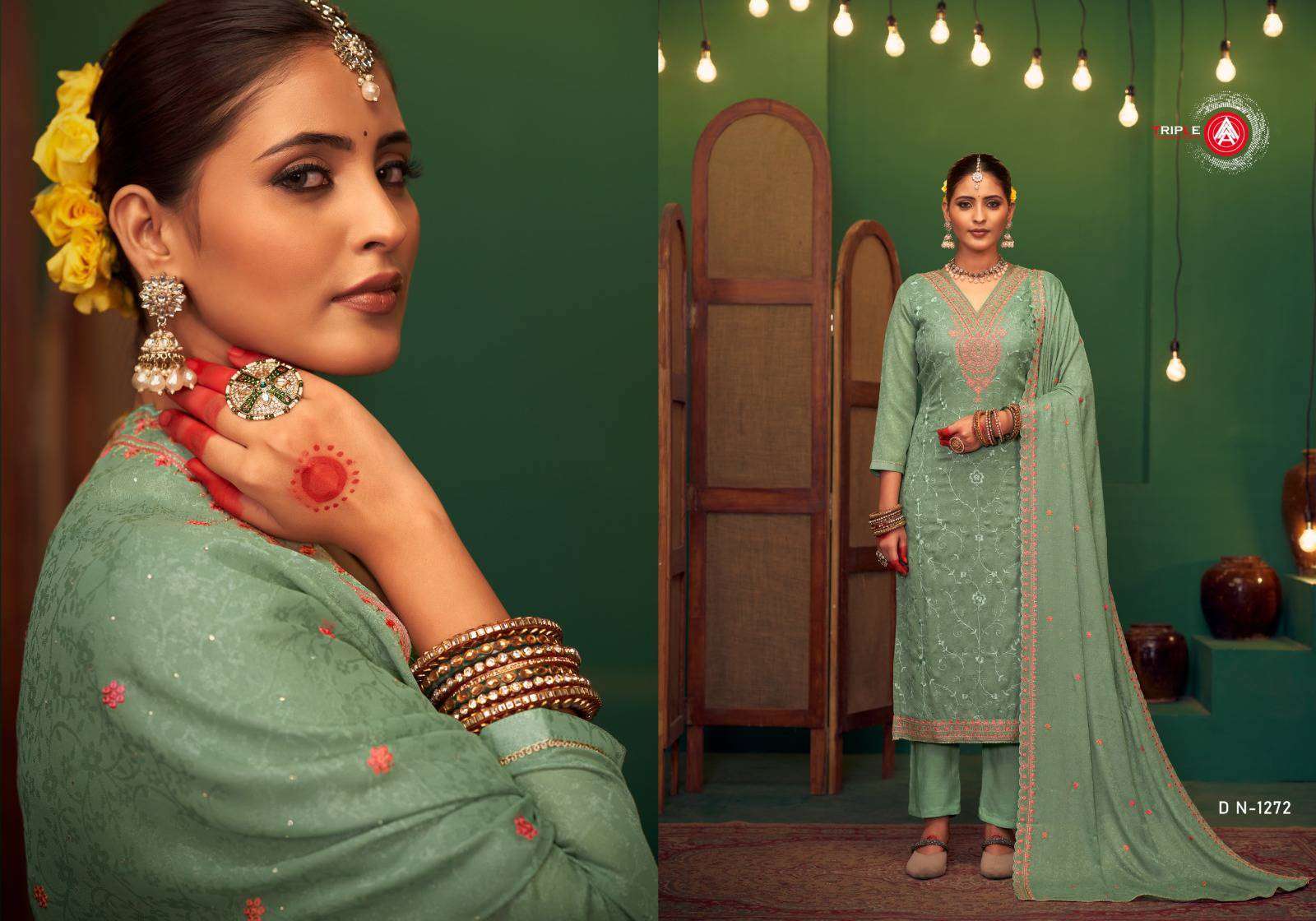 TRIPLE AAA HAPPY FANCY WORK GEORGETTE SUIT CATALOG EXPORTER 2025