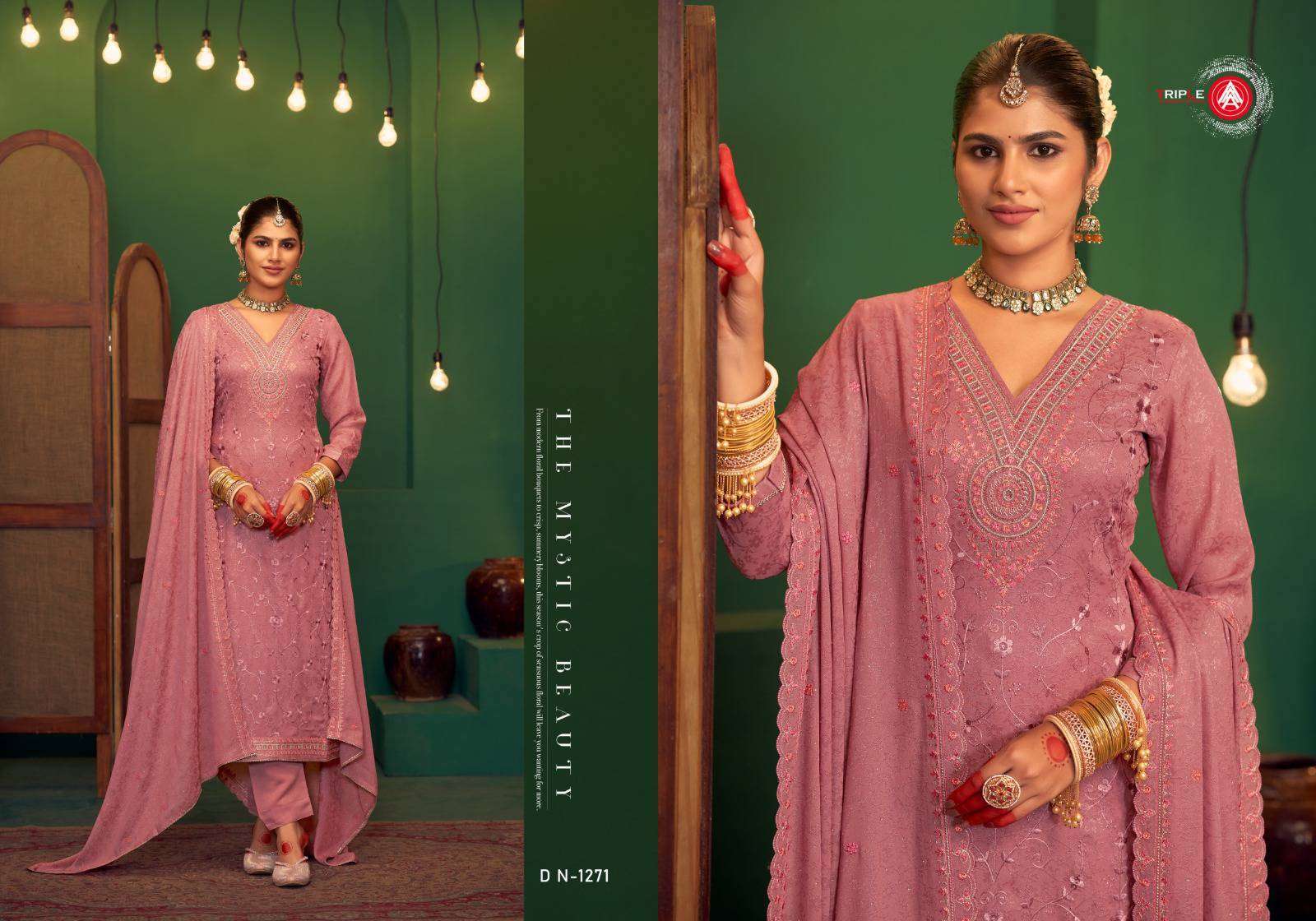 TRIPLE AAA HAPPY FANCY WORK GEORGETTE SUIT CATALOG EXPORTER 2025