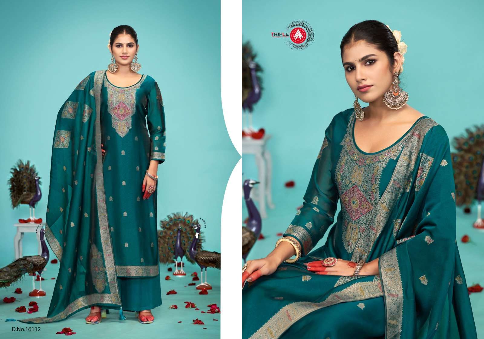 TRIPLE AAA SAPTRANG VOL 2 VISCOSE DESIGNER JACQUARD SUIT CATALOGUE 2025