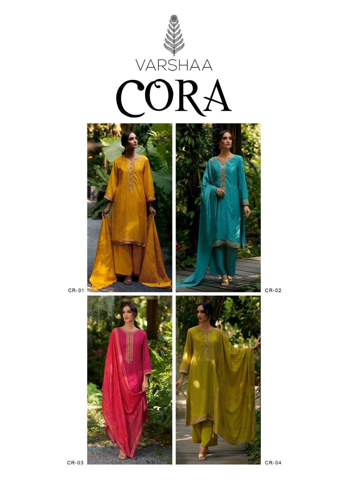 VARSHA CORA EXCLUSIVE DESIGNER MUSLIN SUIT CATALOG WHOLESALER 2025