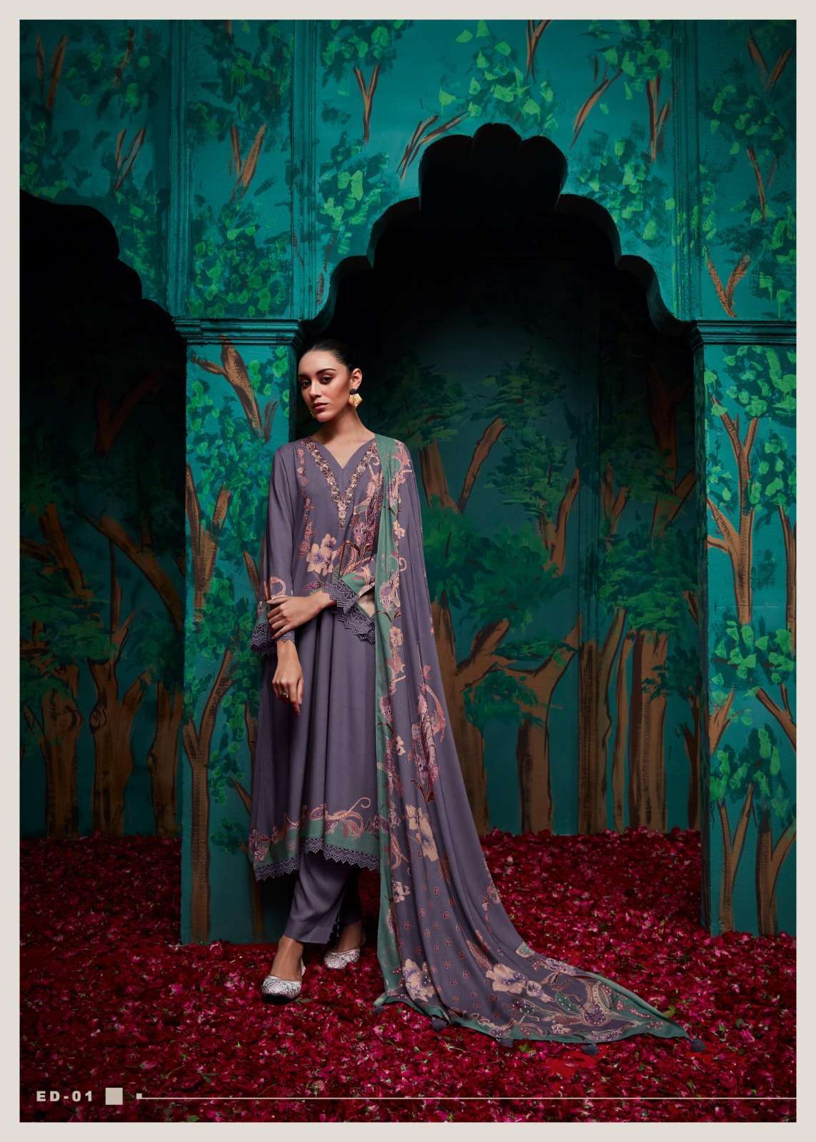 VARSHA EDEN VISCOSE MUSLIN DIGITAL PRINTED LADIES SUIT CATALOGUE WHOLESALE PRICE 2025