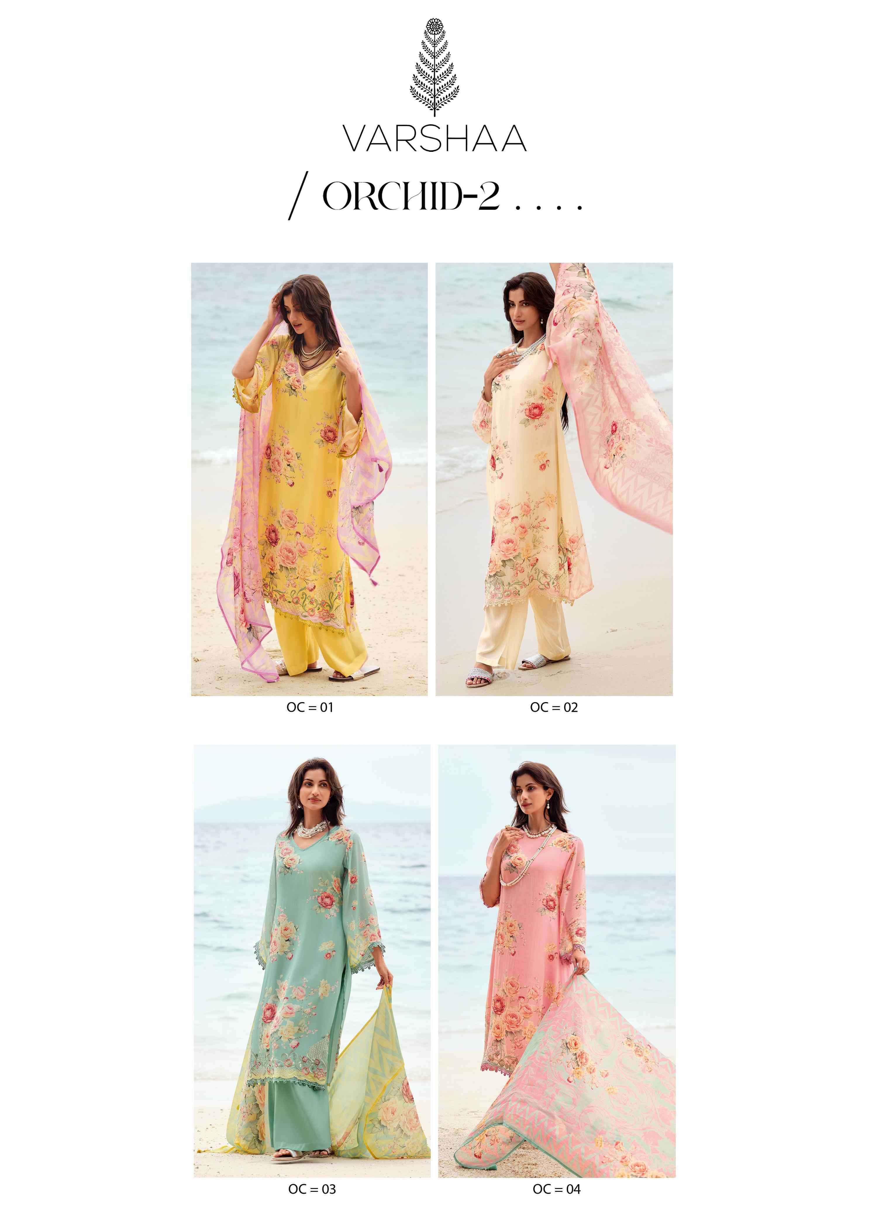 VARSHA FASHION ORCHID VOL 2 FANCY ORGANZA LADIES SUIT CATALOGUE BEST RATE DEALER 2025