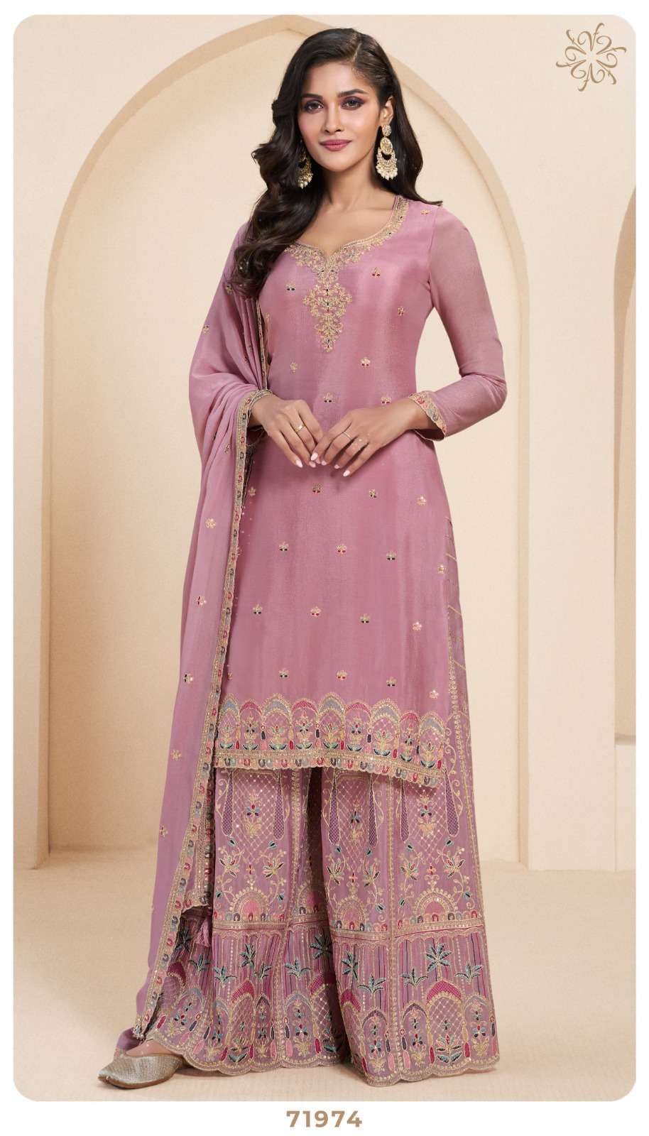 VINAY FASHION KULEESH SUNDARI SHARARA STYLE CHINON SUIT CATALOG EXPORTER 2025