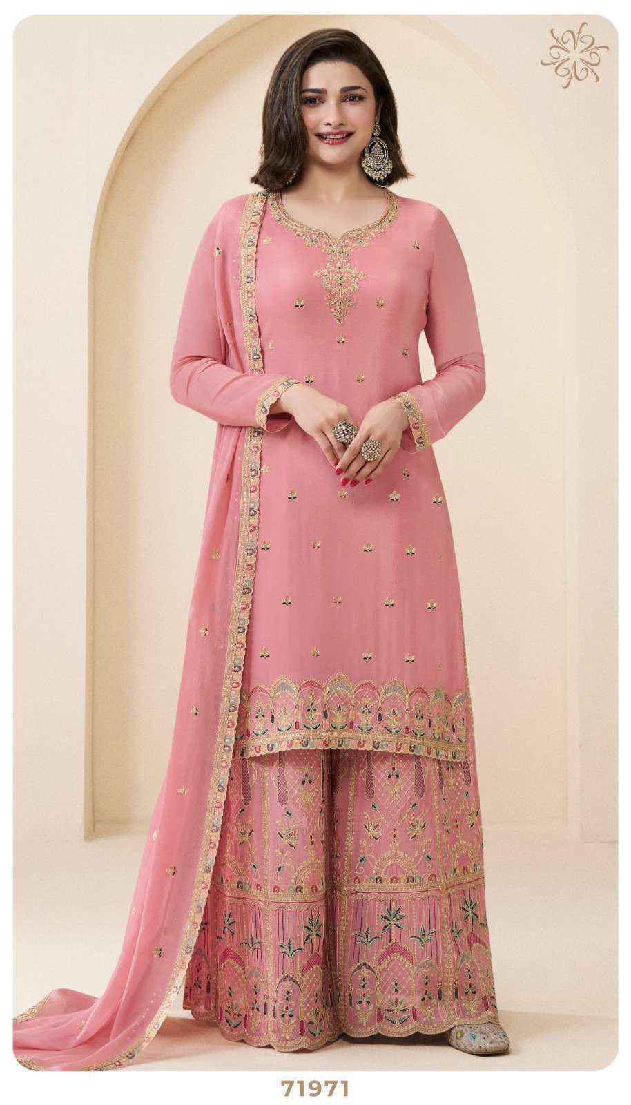 VINAY FASHION KULEESH SUNDARI SHARARA STYLE CHINON SUIT CATALOG EXPORTER 2025