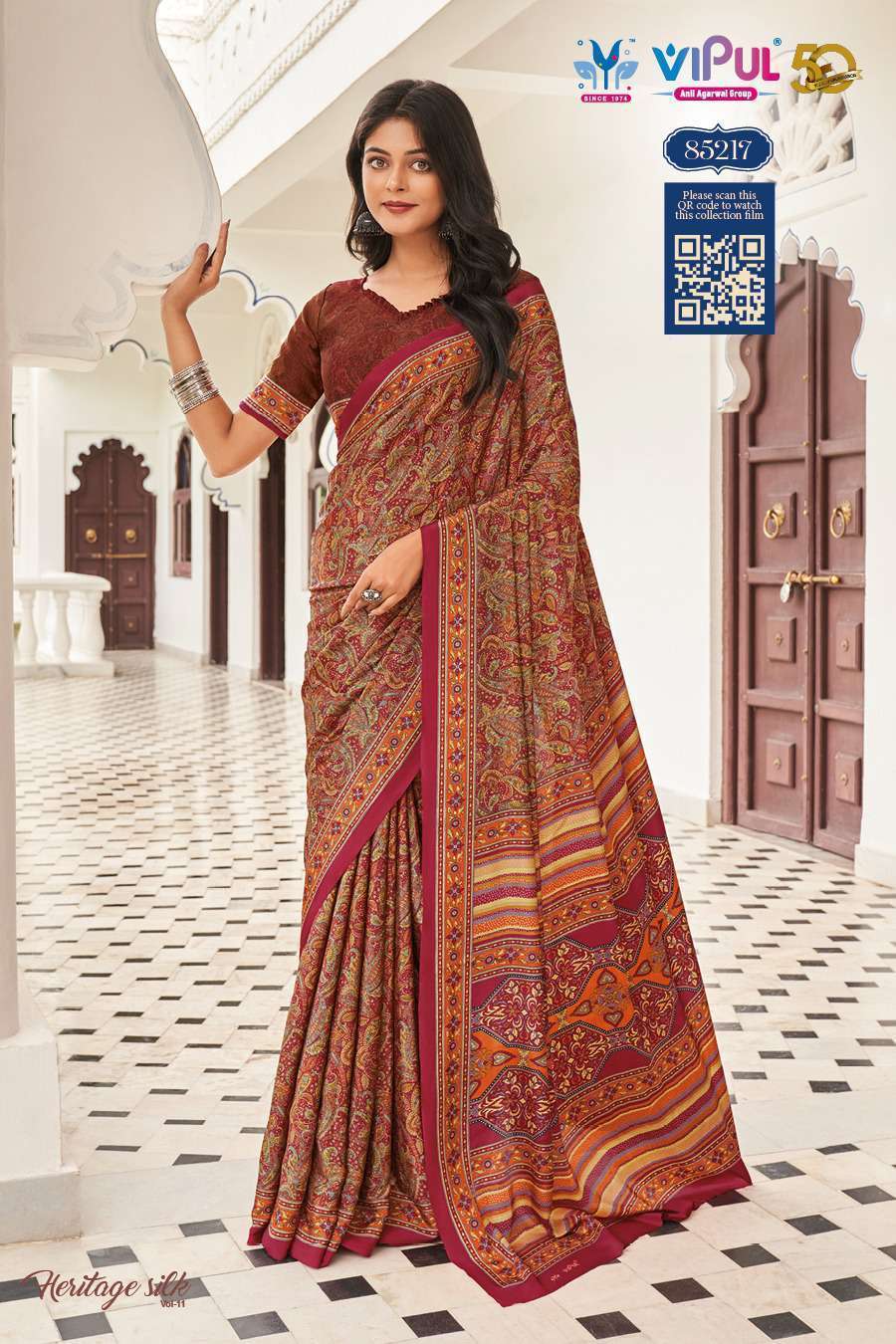VIPUL FASHION HERITAGE VOL 1 DESIGNER SILK CASUAL WEAR VIPUL BRAND SAREE WHOLESALER 