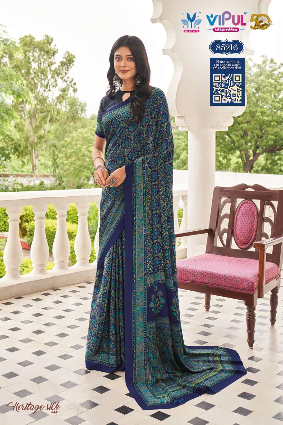 VIPUL FASHION HERITAGE VOL 1 DESIGNER SILK CASUAL WEAR VIPUL BRAND SAREE WHOLESALER 