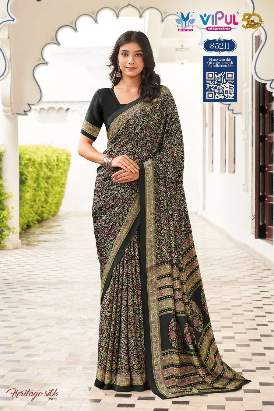 VIPUL FASHION HERITAGE VOL 1 DESIGNER SILK CASUAL WEAR VIPUL BRAND SAREE WHOLESALER 