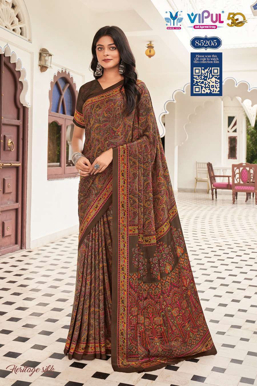 VIPUL FASHION HERITAGE VOL 1 DESIGNER SILK CASUAL WEAR VIPUL BRAND SAREE WHOLESALER 