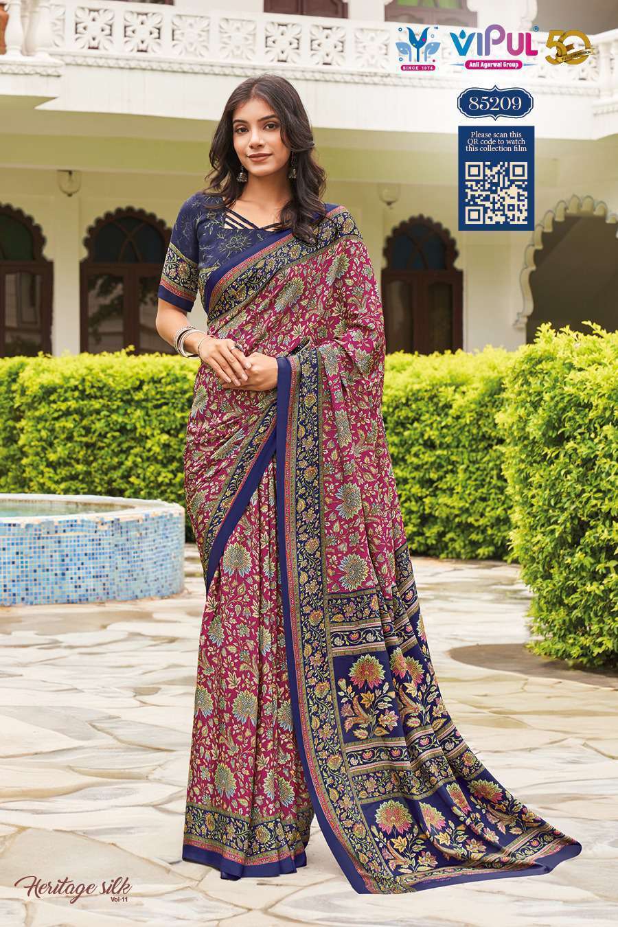 VIPUL FASHION HERITAGE VOL 1 DESIGNER SILK CASUAL WEAR VIPUL BRAND SAREE WHOLESALER 