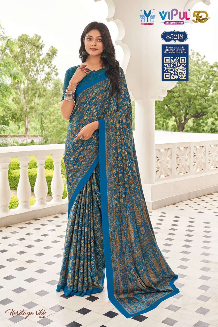 VIPUL FASHION HERITAGE VOL 1 DESIGNER SILK CASUAL WEAR VIPUL BRAND SAREE WHOLESALER 