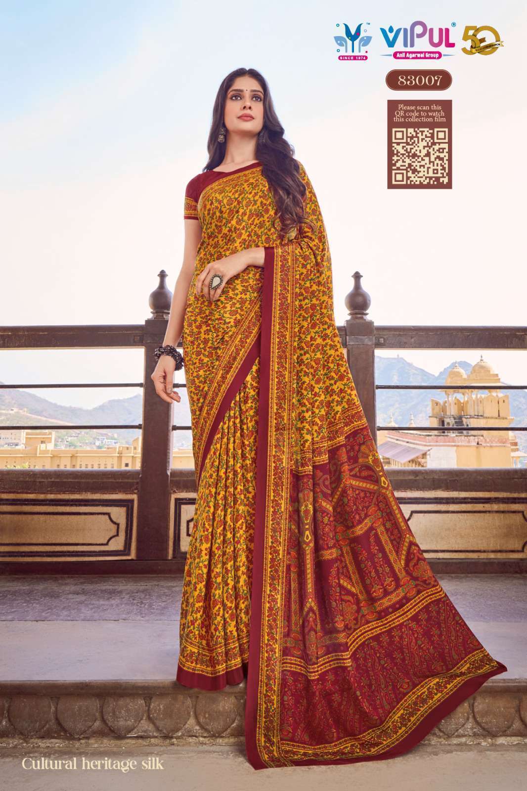 VIPUL FASHION HERITAGE VOL 1 DESIGNER SILK CASUAL WEAR VIPUL BRAND SAREE WHOLESALER 