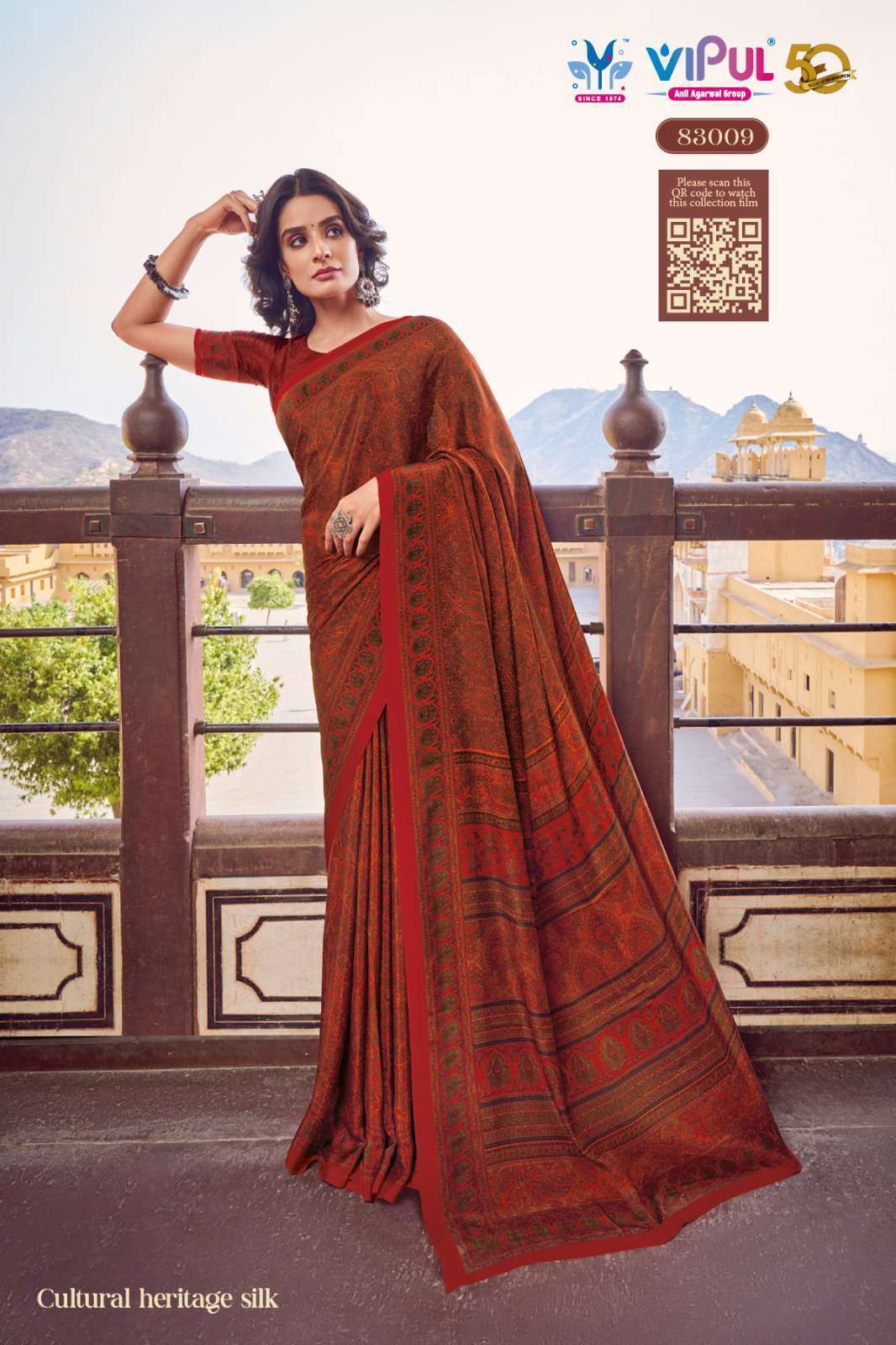 VIPUL FASHION HERITAGE VOL 1 DESIGNER SILK CASUAL WEAR VIPUL BRAND SAREE WHOLESALER 