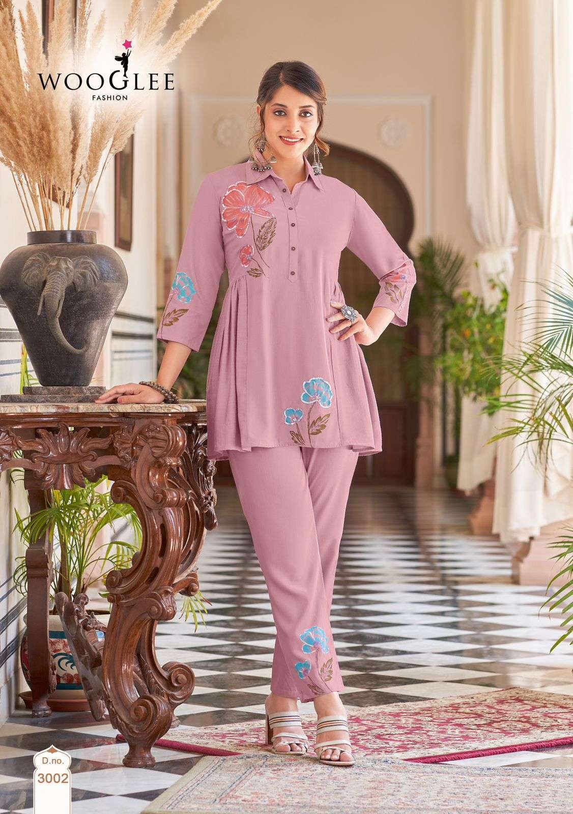WOOGLEE TULIPS DESIGNER HANDWORK CORD SET SUPPLIER IN SURAT 2025