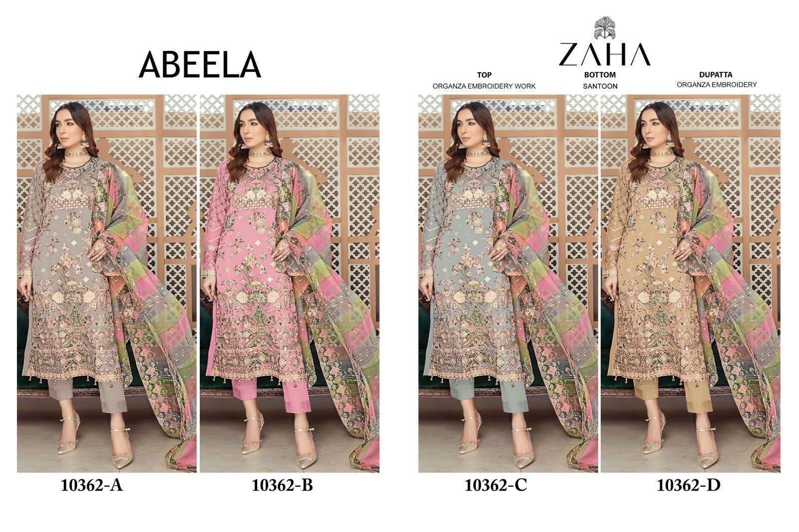 ZAHA ABEELA 10326 COLORS DESIGNER PAKISTANI SUIT SUPPLIER BEST RATE IN SURAT 2025