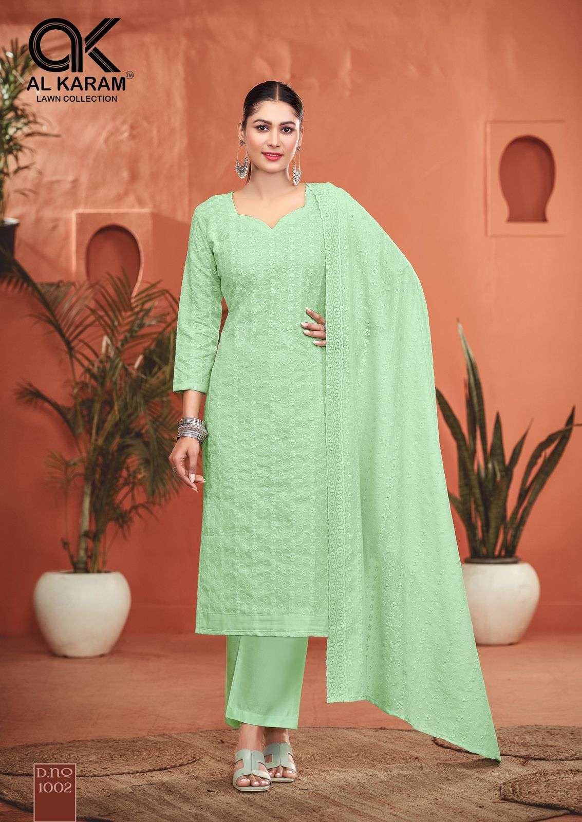 AL KARAM GUZARISH HEAVY SCHIFFLI WORK COTTON SUIT CATALOG 2025