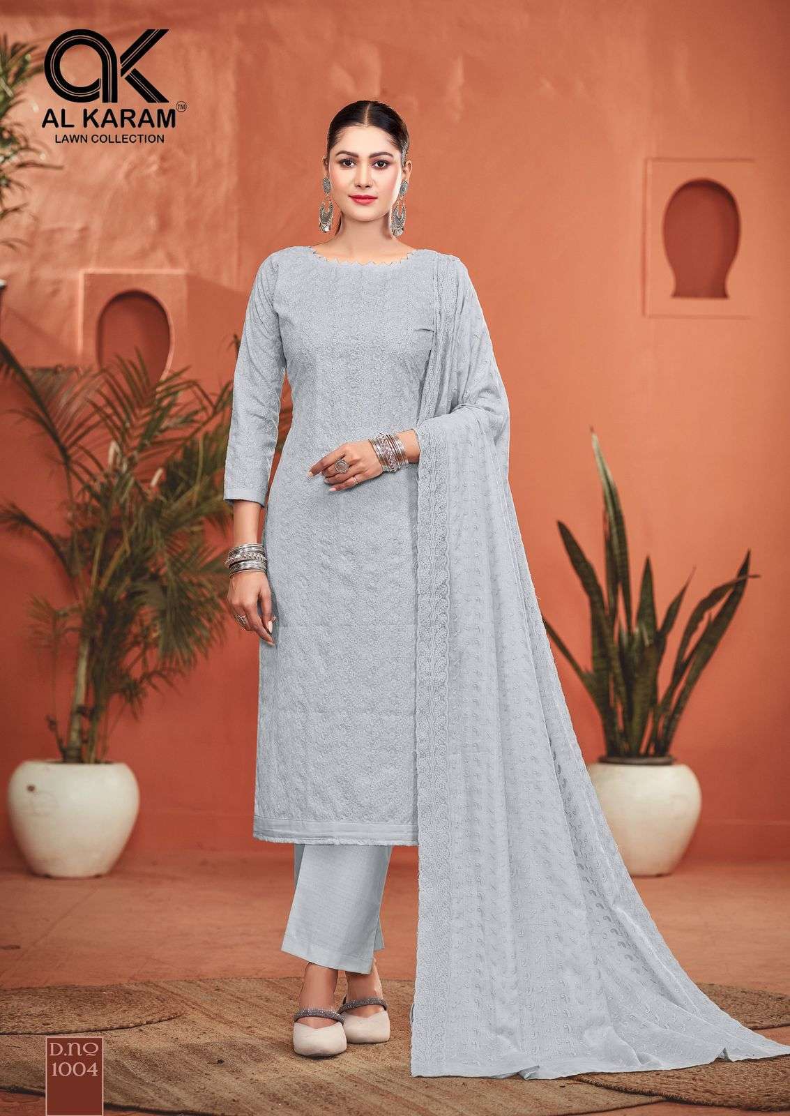AL KARAM GUZARISH HEAVY SCHIFFLI WORK COTTON SUIT CATALOG 2025